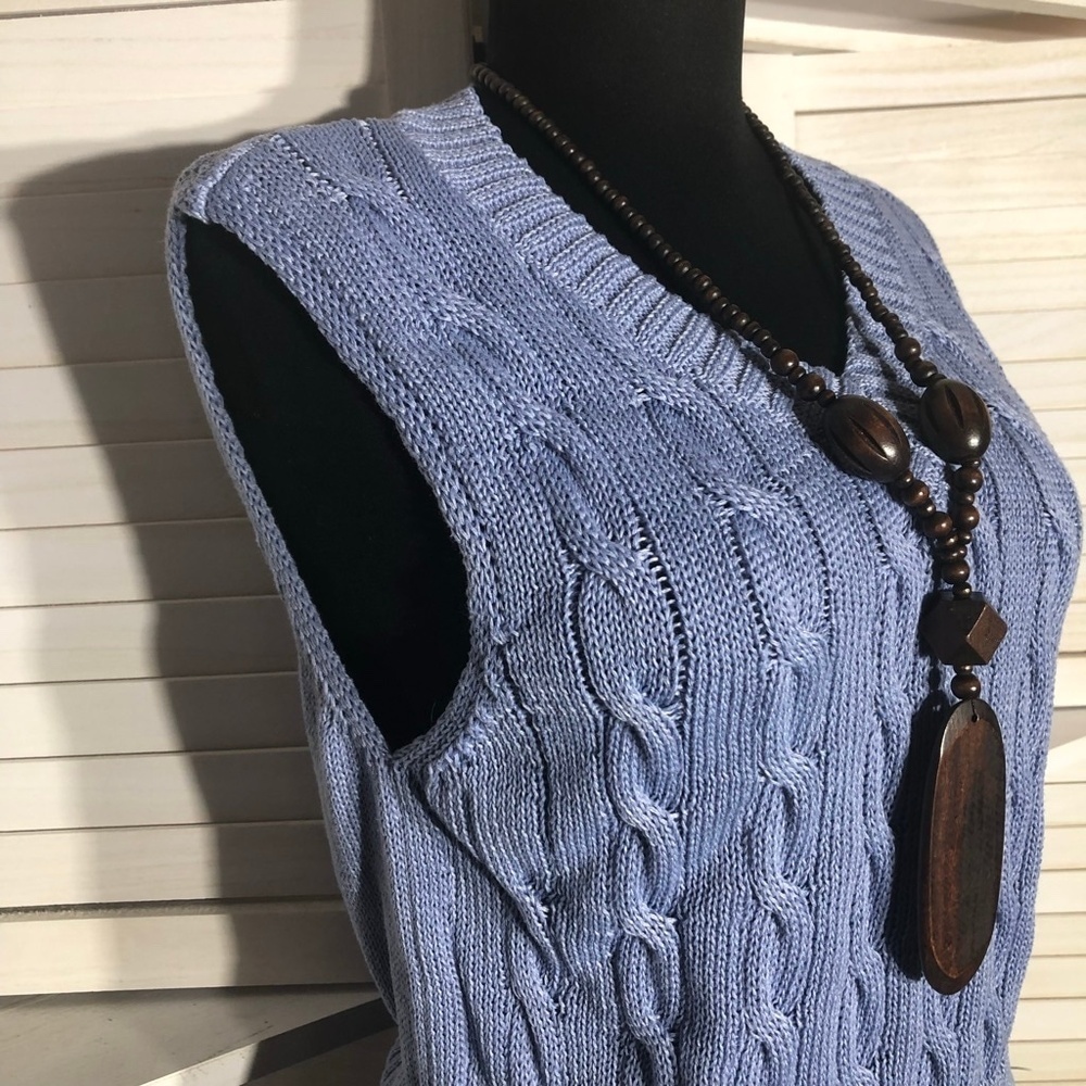 vintage Y2K sweater vest preppy style cable knit academia school girl grunge s - Picture 5 of 8